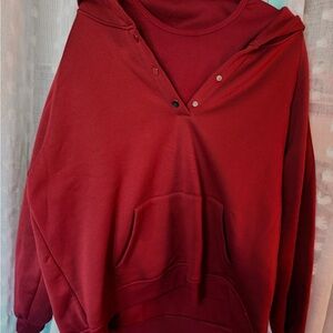 Wine Hoodie with Snap Buttons and tank
